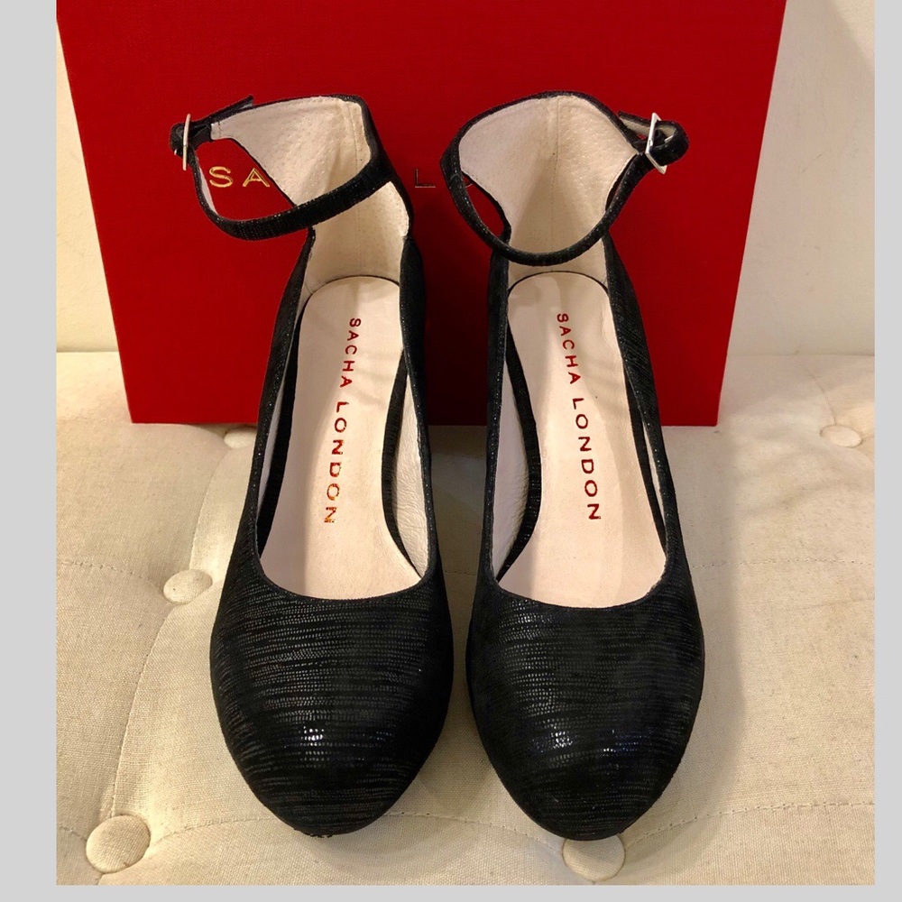 Sacha London Black- distant heel  NIB sz10 - Picture 2 of 5